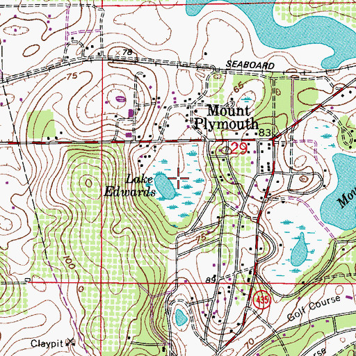Topographic Map of Lake Edwards, FL