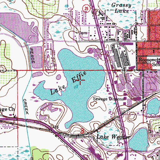 Topographic Map of Lake Effie, FL