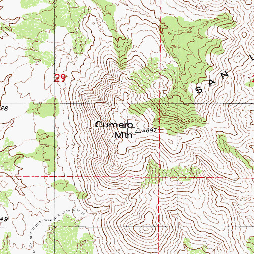 Topographic Map of Cumero Mountain, AZ