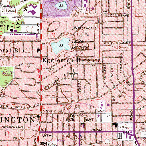 Topographic Map of Eggleston Heights, FL