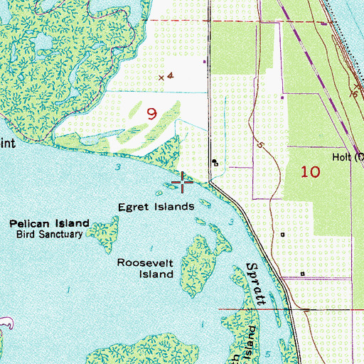 Topographic Map of Egret Islands, FL