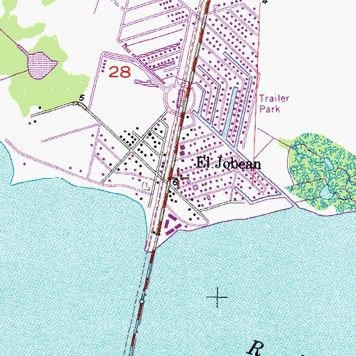 Topographic Map of El Jobean, FL
