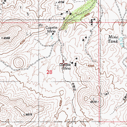 Topographic Map of Cuprite Mine, AZ