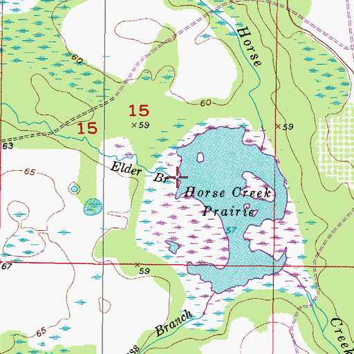 Topographic Map of Elder Branch, FL