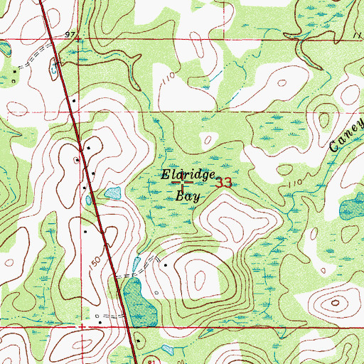 Topographic Map of Eldridge Bay, FL
