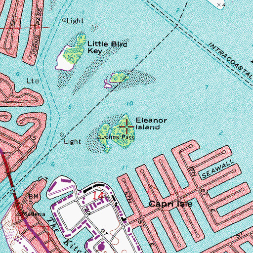 Topographic Map of Eleanor Island, FL