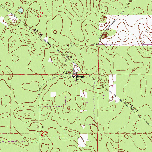 Topographic Map of Elim Baptist Church, FL