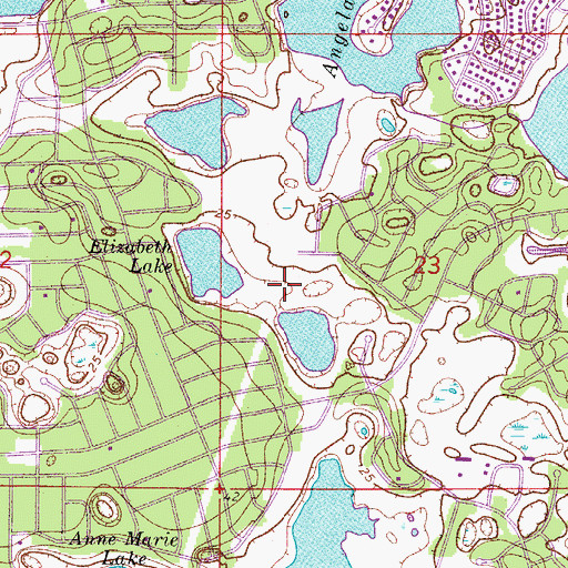 Topographic Map of Elizabeth Lake, FL