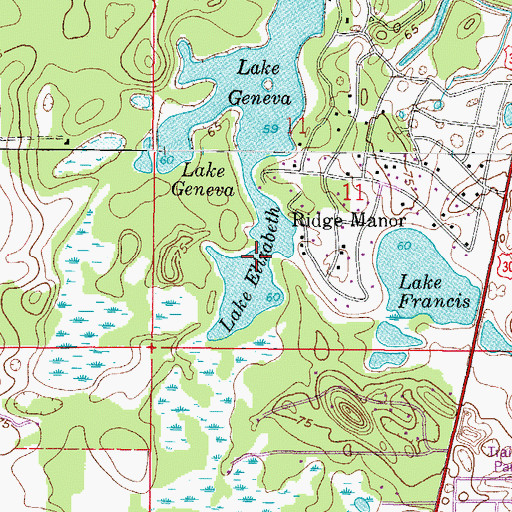 Topographic Map of Lake Elizabeth, FL