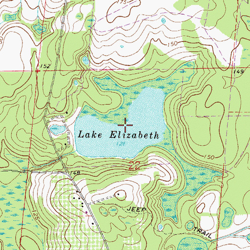 Topographic Map of Lake Elizabeth, FL