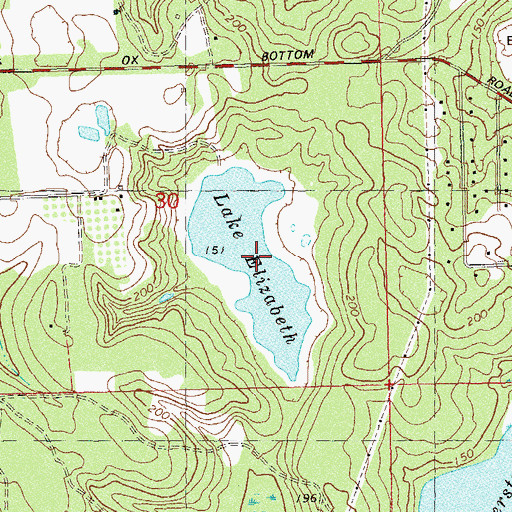 Topographic Map of Lake Elizabeth, FL