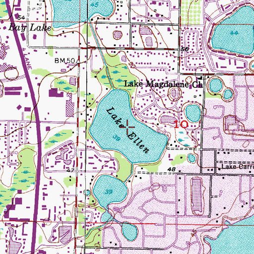 Topographic Map of Lake Ellen, FL