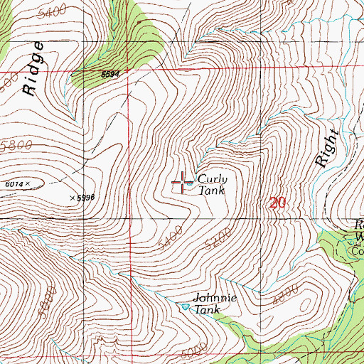 Topographic Map of Curly Tank, AZ