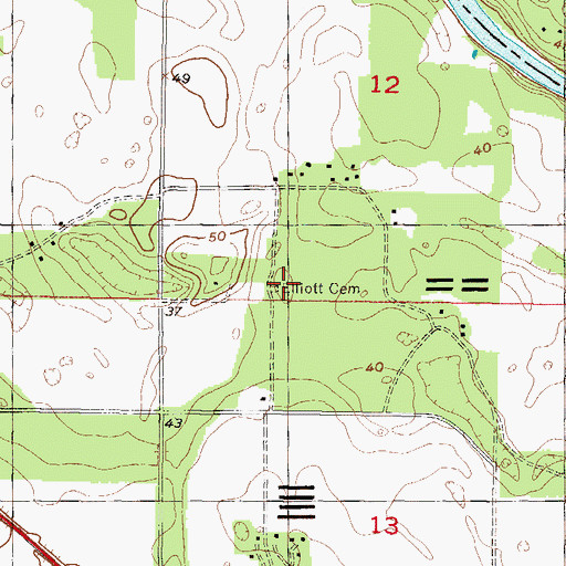 Topographic Map of Elliott Cemetery, FL