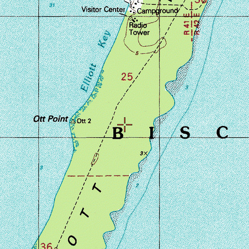 Topographic Map of Elliott Key, FL