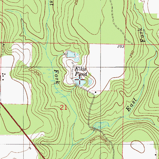Topographic Map of Ellis Pond, FL