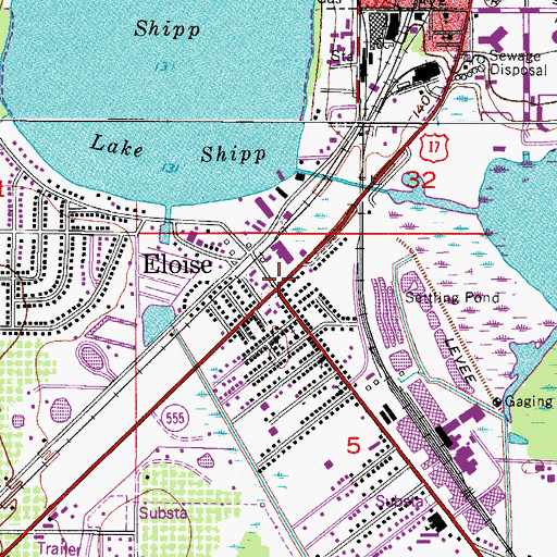 Topographic Map of Eloise, FL