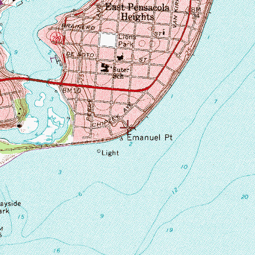 Topographic Map of Emanuel Point, FL