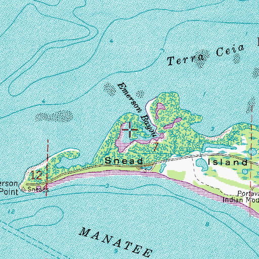 Topographic Map of Emerson Bayou, FL