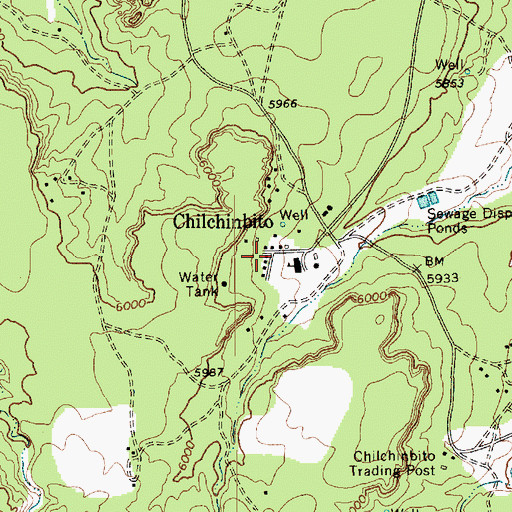 Topographic Map of Chilchinbito, AZ