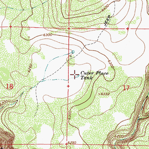 Topographic Map of Cuter Place Tank, AZ