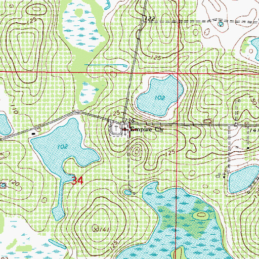 Topographic Map of Empire Primitive Baptist Church, FL