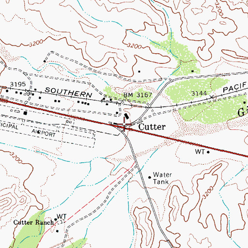 Topographic Map of Cutter, AZ