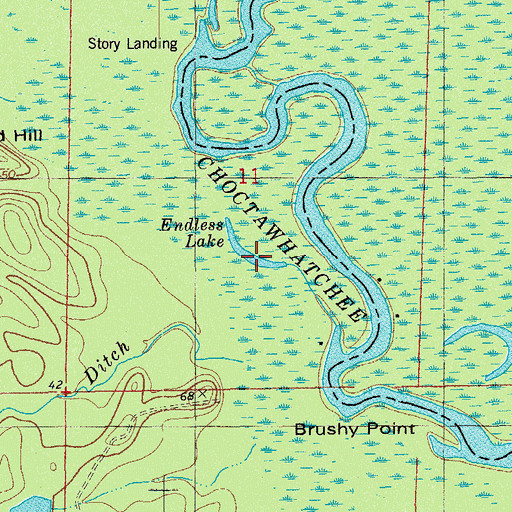 Topographic Map of Endless Lake, FL