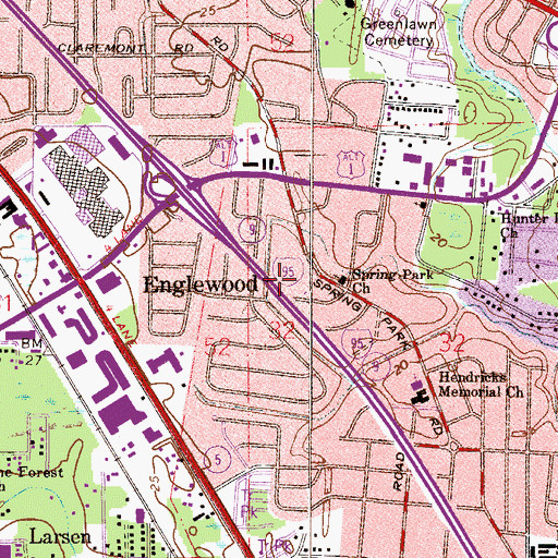 Topographic Map of Englewood, FL