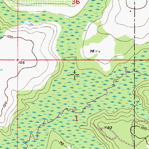 Topographic Map of English Creek, FL