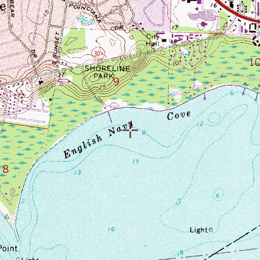 Topographic Map of English Navy Cove, FL