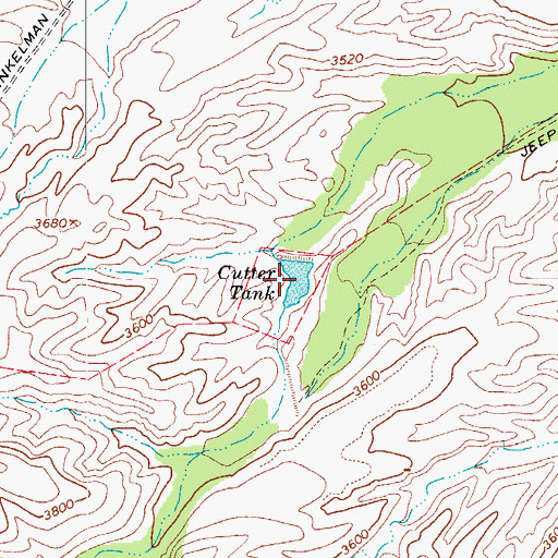 Topographic Map of Cutter Tank, AZ