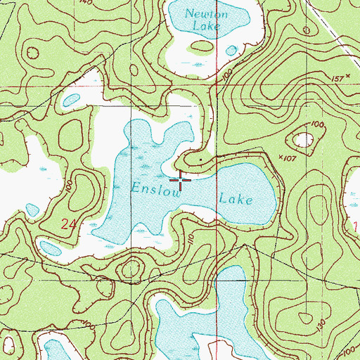 Topographic Map of Enslow Lake, FL