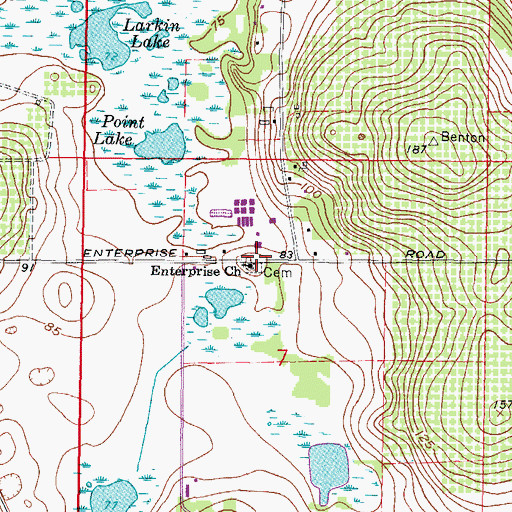 Topographic Map of Enterprise Church, FL