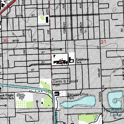 Topographic Map of Epiphany School, FL