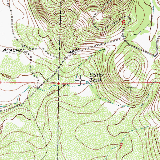 Topographic Map of Cuter Tank, AZ