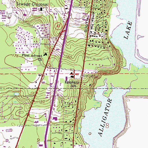 Topographic Map of Epiphany School, FL