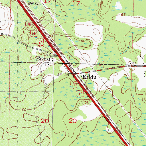 Topographic Map of Eridu, FL