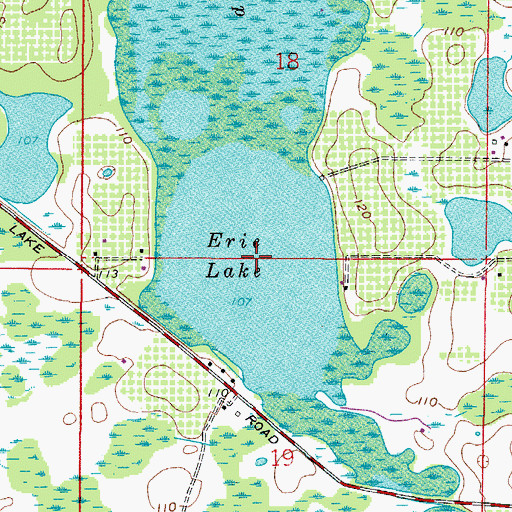 Topographic Map of Erie Lake, FL