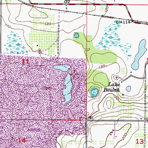 Topographic Map of Lake Erin, FL