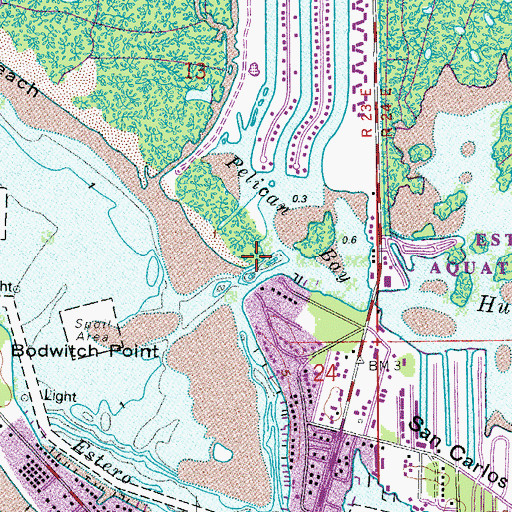 Topographic Map of Estero Pass, FL