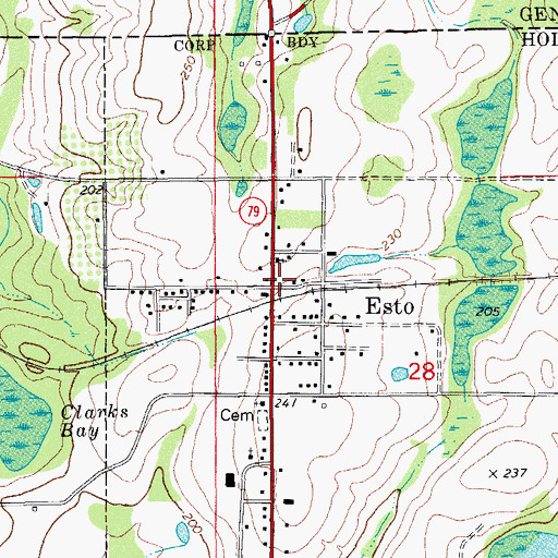 Topographic Map of Esto, FL