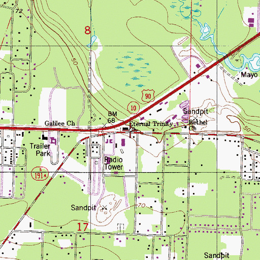 Topographic Map of Eternal Trinity Church, FL