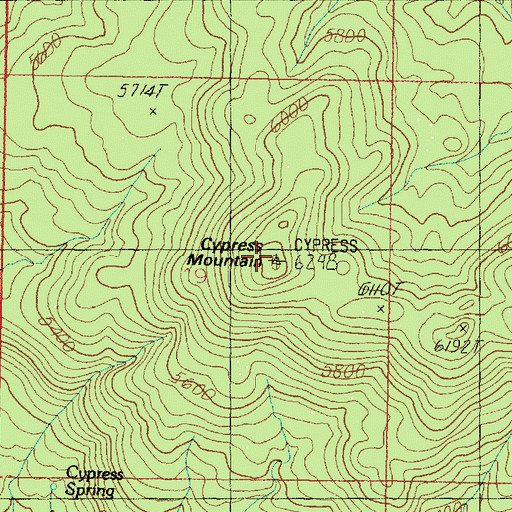 Topographic Map of Cypress Mountain, AZ