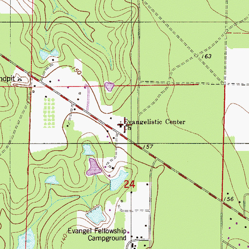 Topographic Map of Evangelistic Center Church, FL