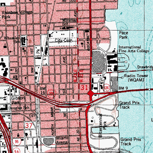 Topographic Map of Evening Tech High School (historical), FL