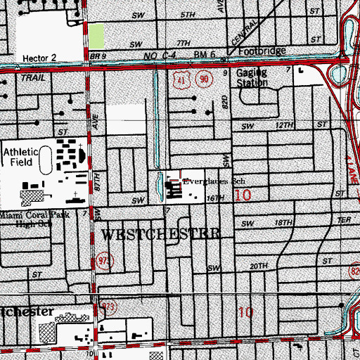 Topographic Map of Everglades K - 8 Center, FL