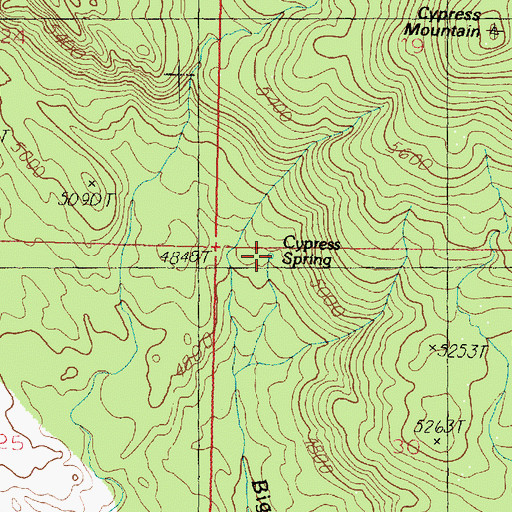 Topographic Map of Cypress Spring, AZ