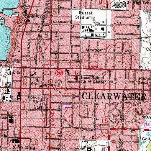 Topographic Map of Exceptional Child Center, FL