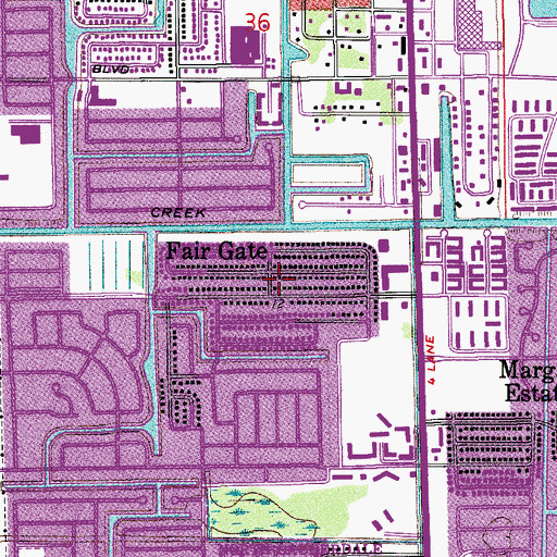Topographic Map of Fair Gate, FL